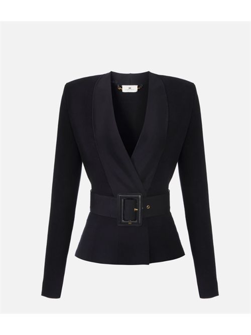 GIACCA IN MAGLIA CON CINTURA ELISABETTA FRANCHI | MK48S57E2110 Nero